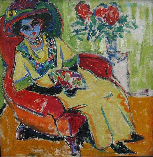 Ernst Ludwig Kirchner Sitting Woman oil painting image